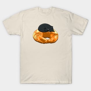 Croissant Black Cat T-Shirt